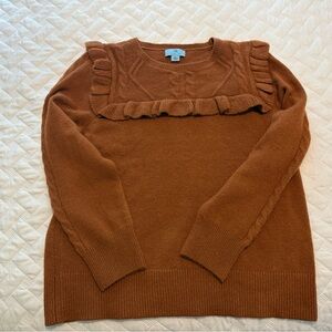 CeCe Women's Rust Ruffle Sweater